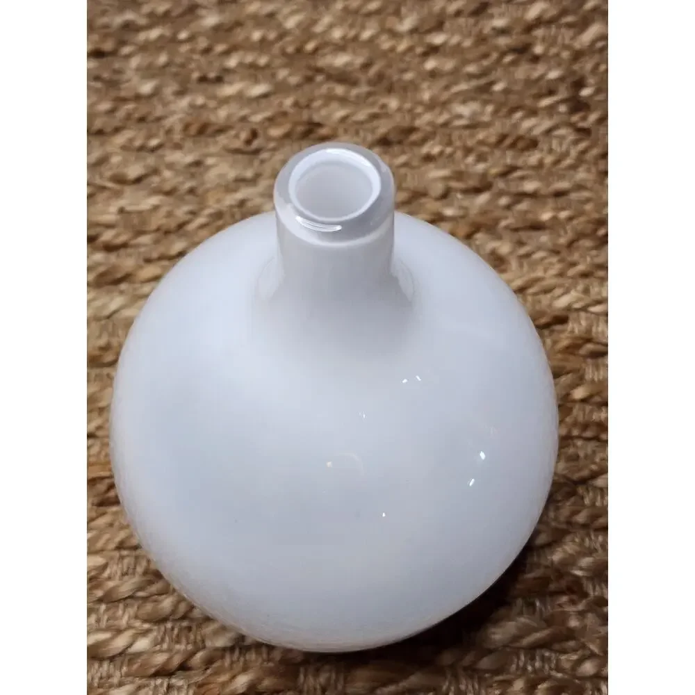 IKEA Glass Salong Vase by Johanna Jellinek Retired White Hand Blown